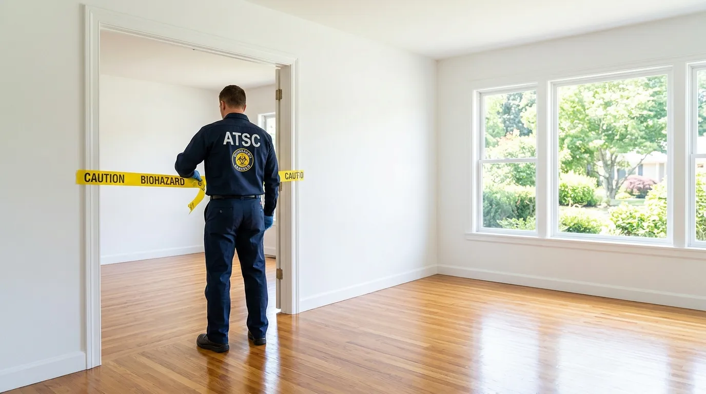 Certified biohazard cleanup crew performing Crime Scene Cleanup in East Rutherford